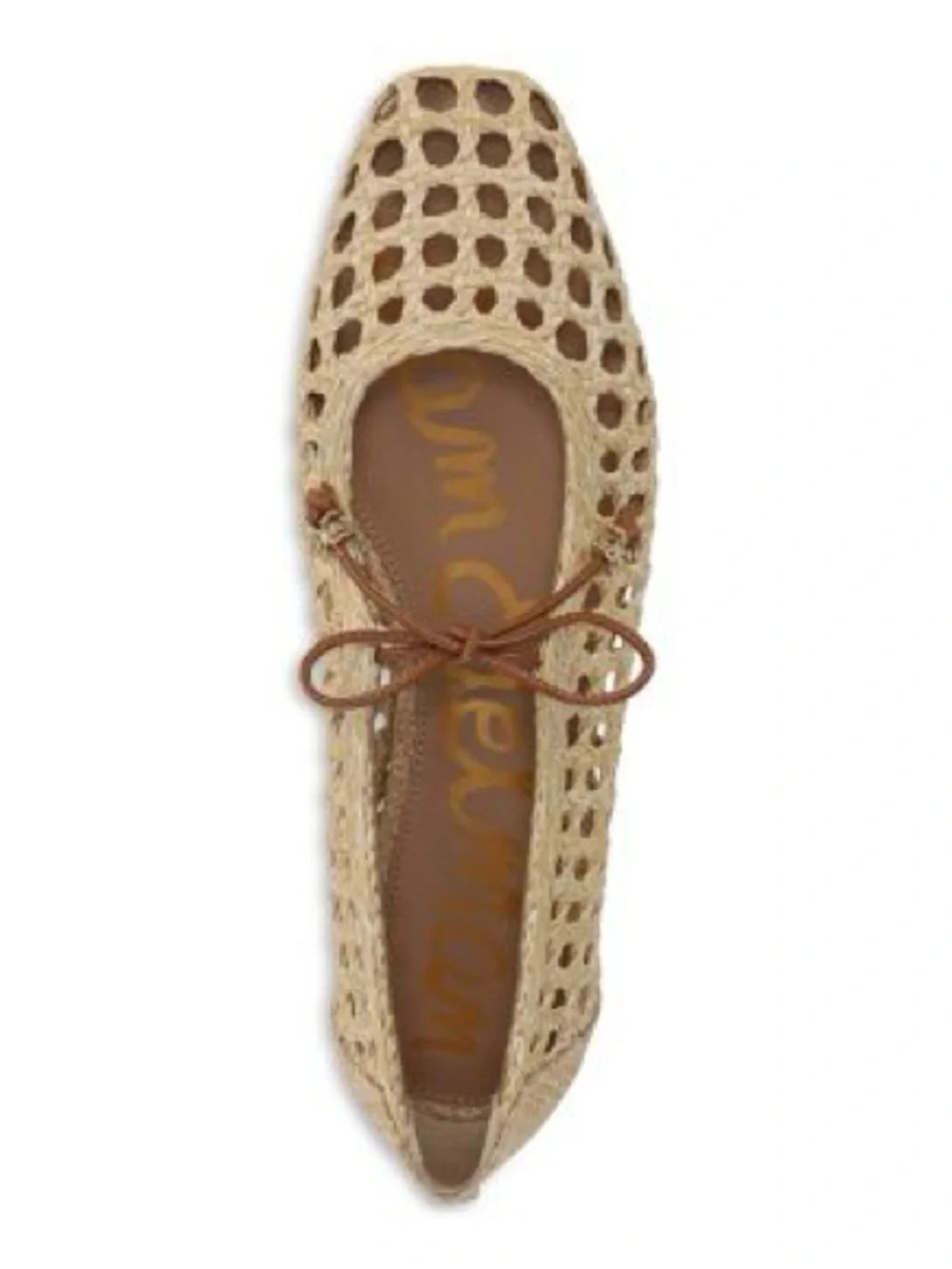 SAM EDELMAN MARCIE BALLET FLATS IN BLEACHED BEECHWOOD TAN WEAVE 8.5